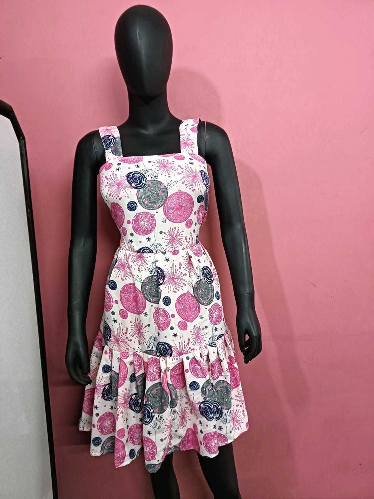 Floral Print Sundress with Ruffle Hem