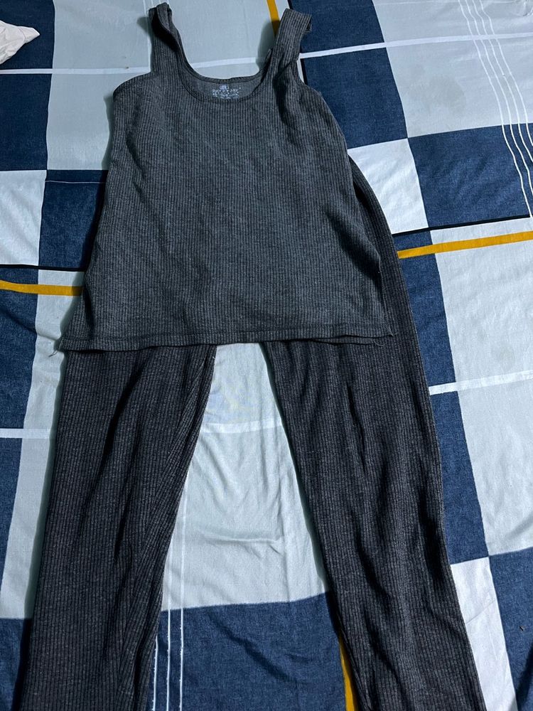 Comfy Gray Tank Top &amp; Pants Set