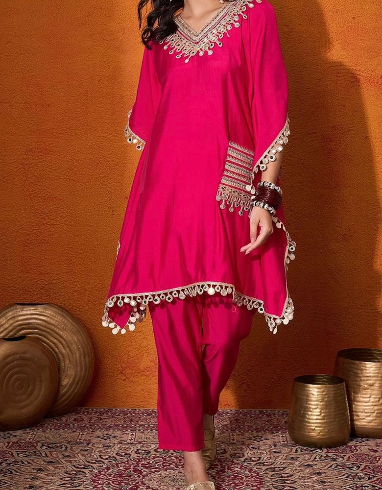Pink Embroidered Kurta Set
