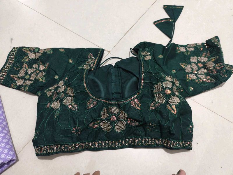 Embroidered Green Blouse