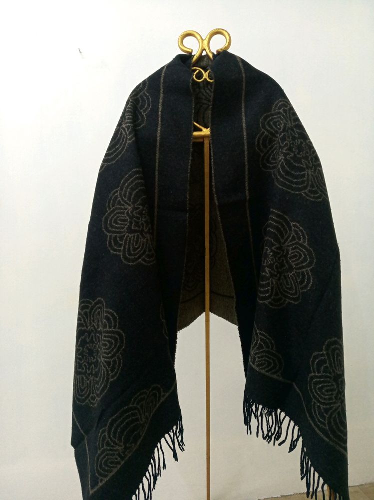 Black &amp; Brown Reversible Shawl