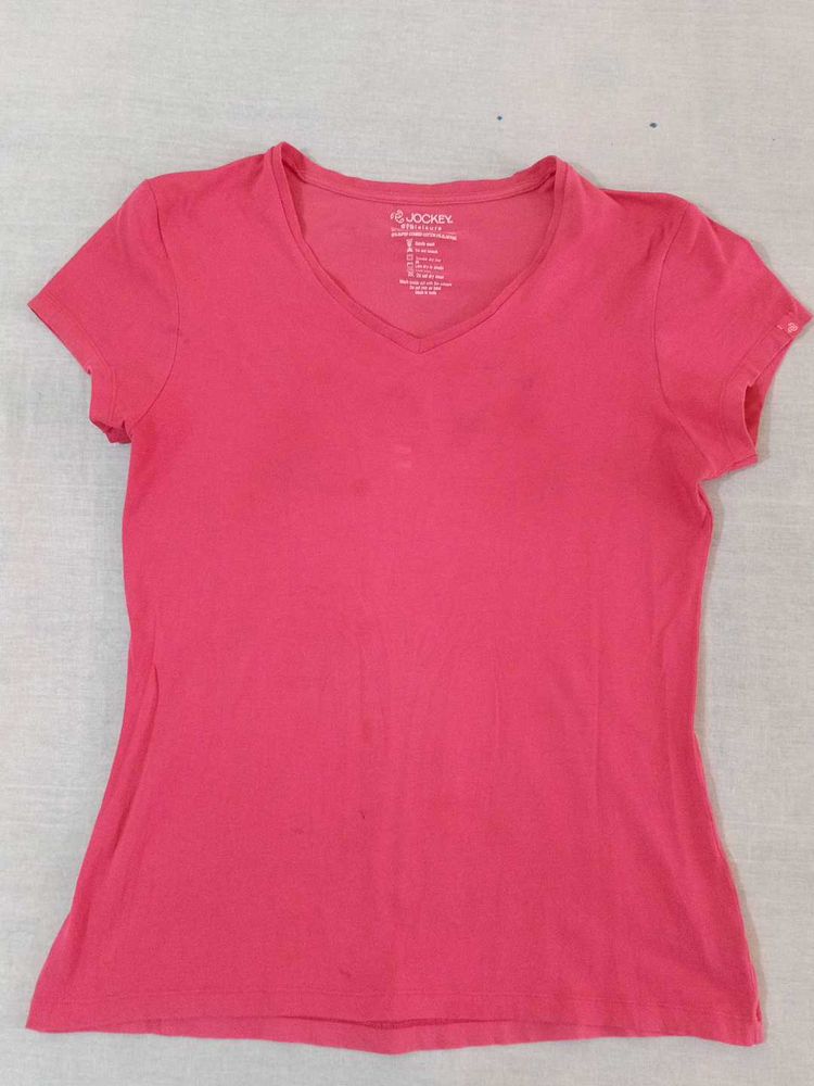 Pink Jockey V-Neck T-Shirt
