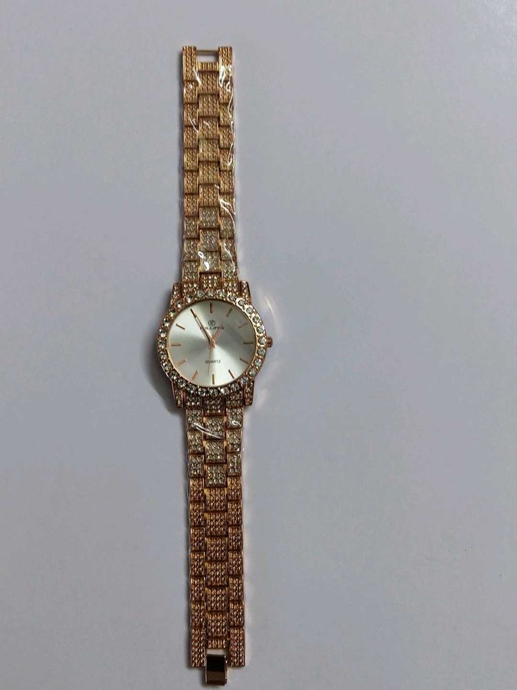Rose Gold Rhinestone Watch
