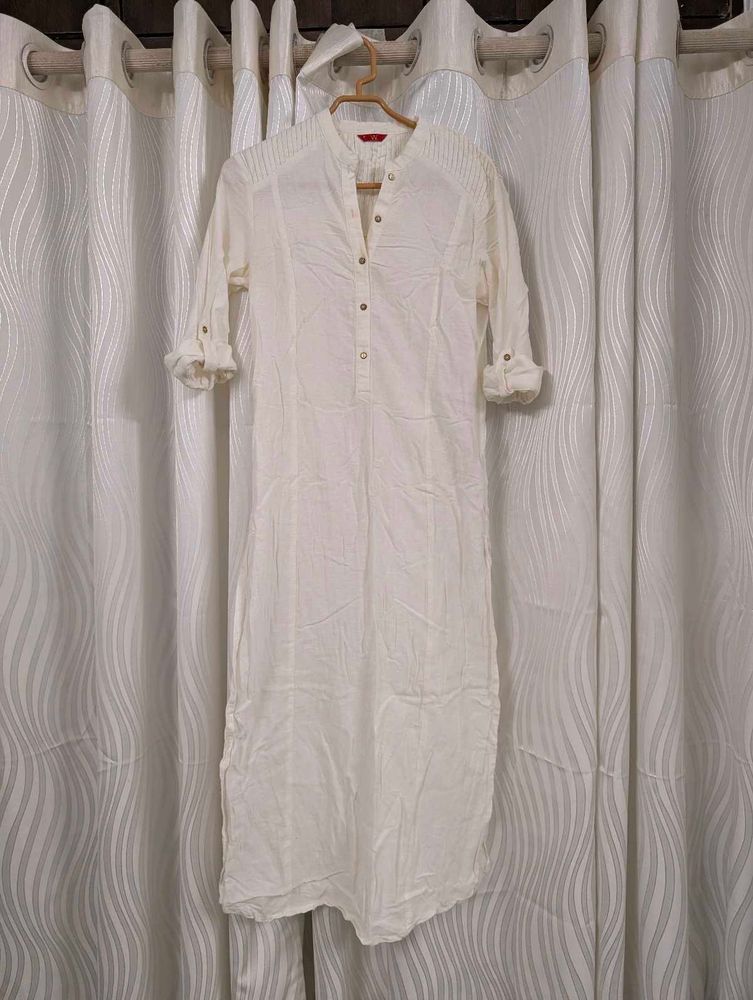 W White Cotton Kurti