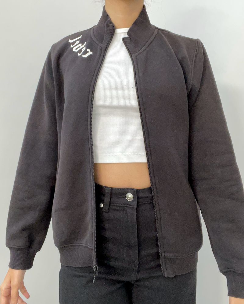 Madame Black Graphic Print Jacket Size S