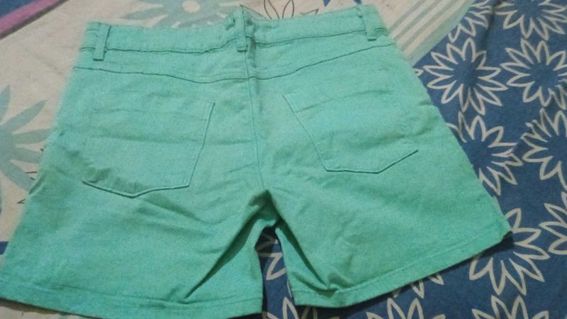 Green Casual Shorts
