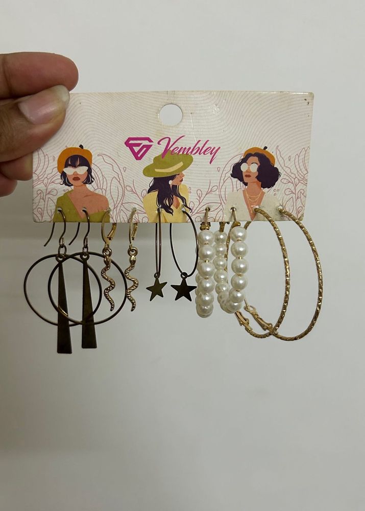 Trendy Set Of 5 Earrings