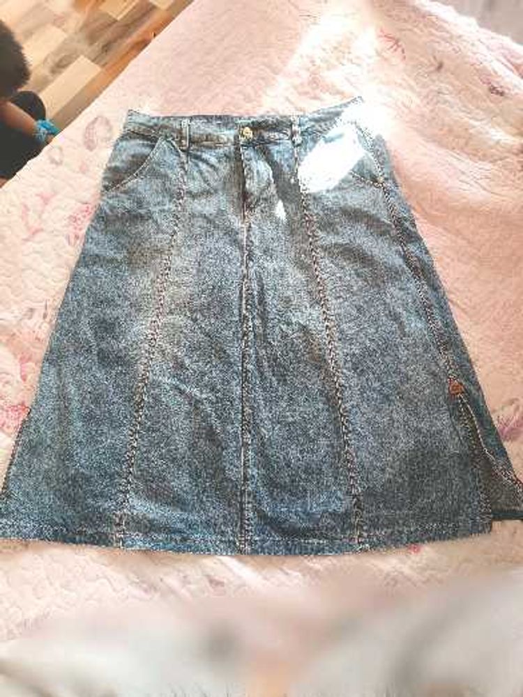 Denim A-Line Skirt