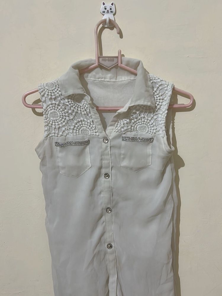 Lace Detail Sleeveless Top