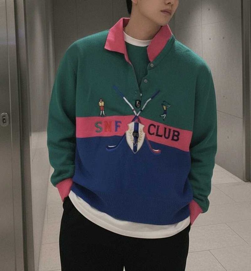 🇰🇷 [Unisex] Vintage SNF Golf Wear Pullover