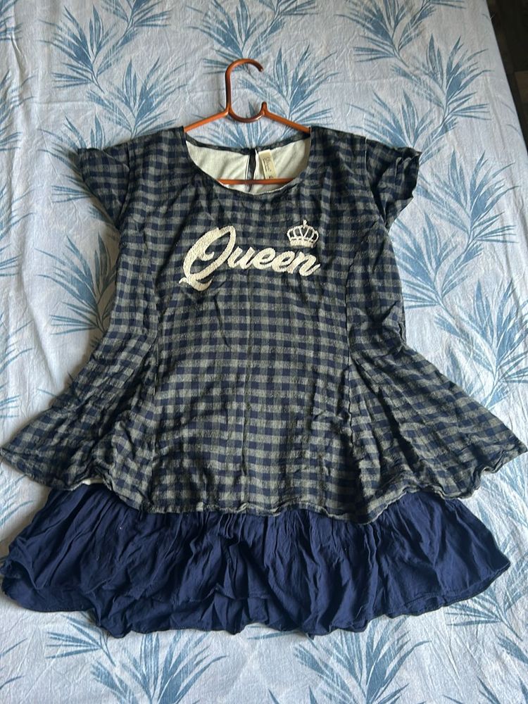 Queen Plaid Layered Top