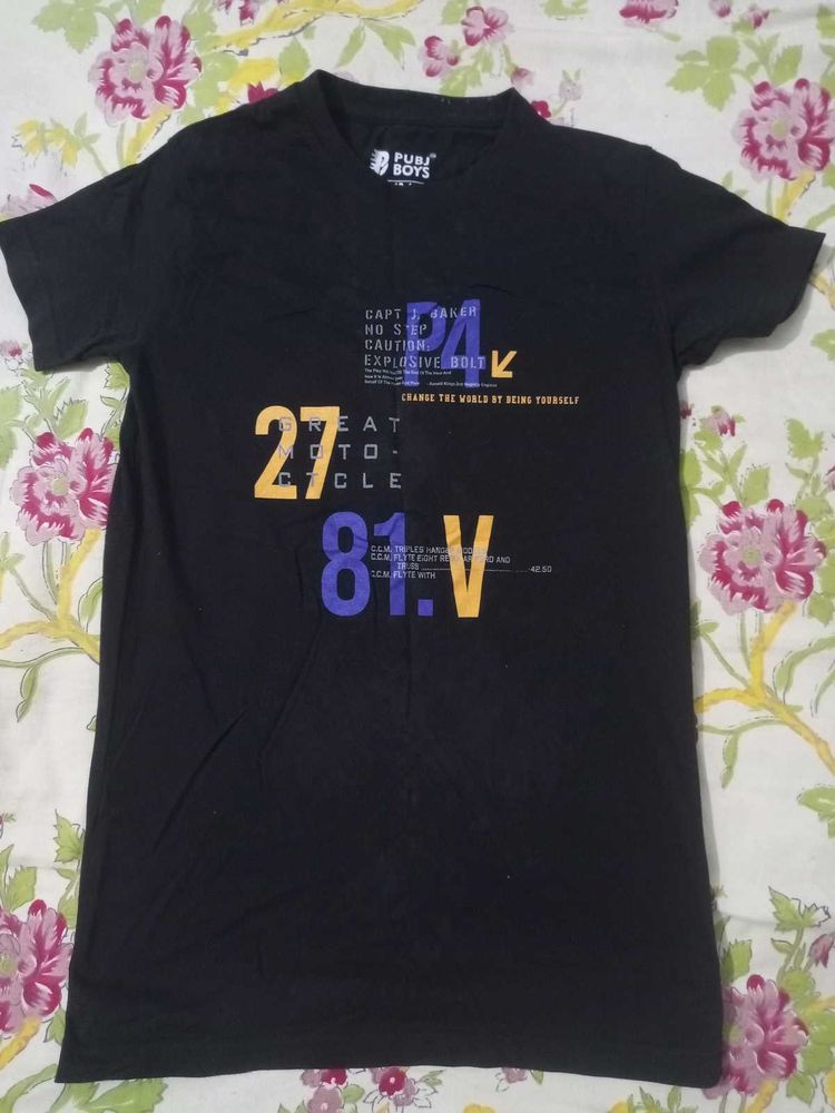 Black Graphic Print Tee