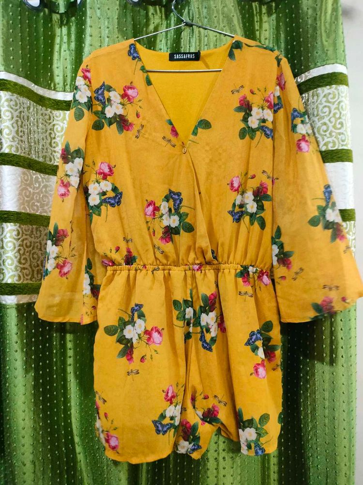 Floral Yellow Romper