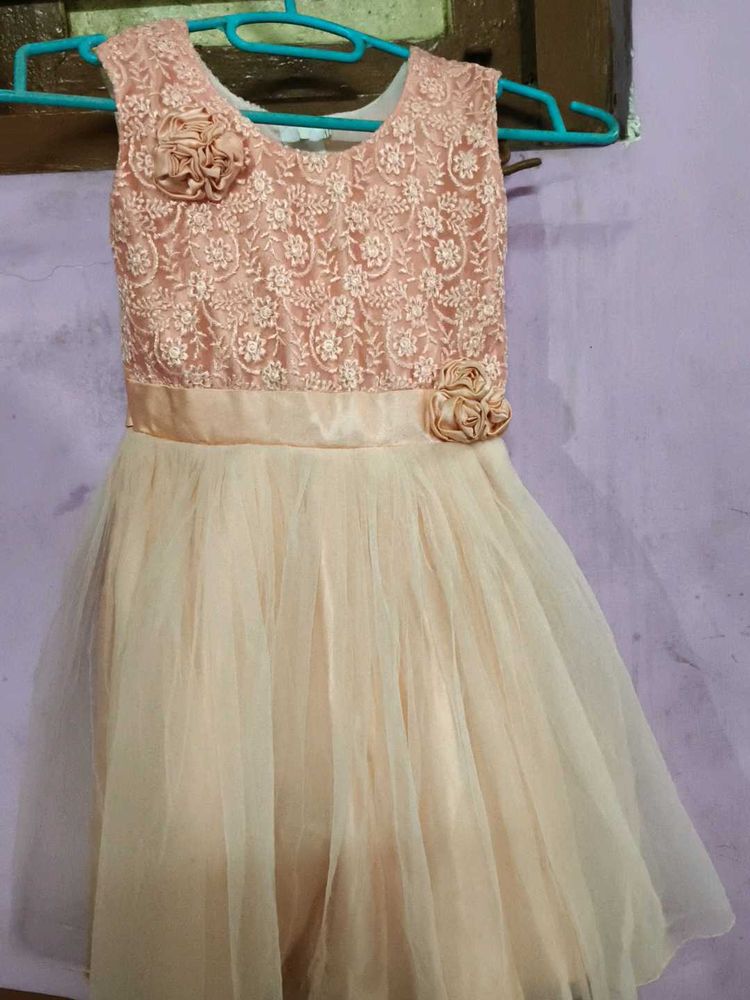 Elegant Peach Party Dress