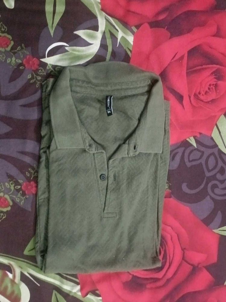 Olive Green Henley Top , Altheory