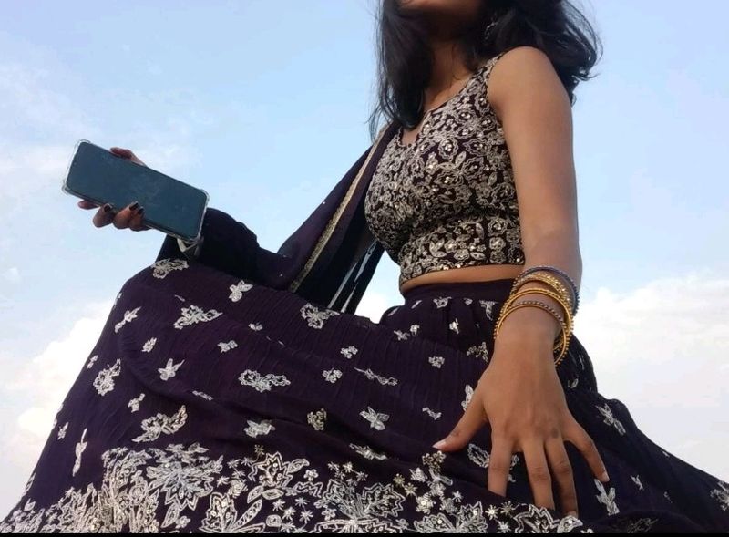 Wine Wedding Look Only Lehnga