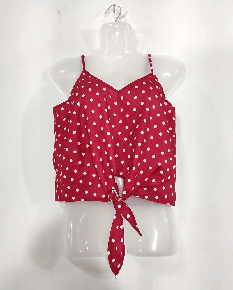 Shein Maroon Front Tie Top ( Women)
