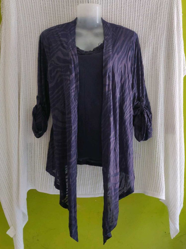 M&amp;S Zebra Print Cardigan &amp; Tank Set
