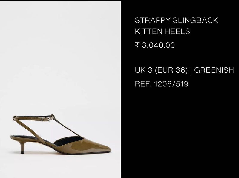 Zara  Strappy sling back kitten heels