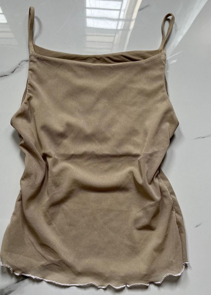 Cute Beige Tank Top