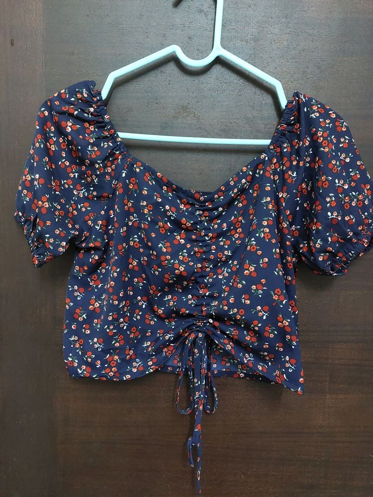 Ethnic Crop Top With Tie-up In The Front