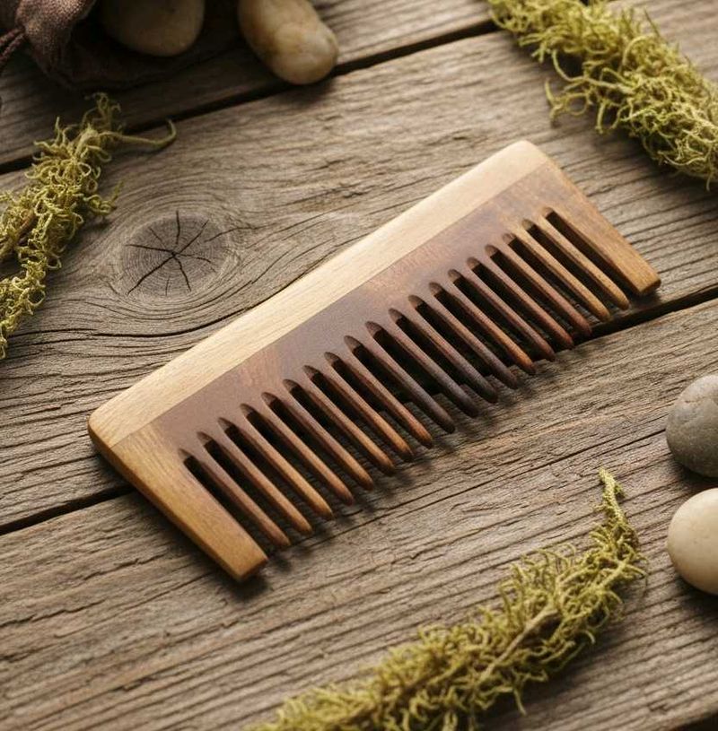 Wide Wooden Hair Comb