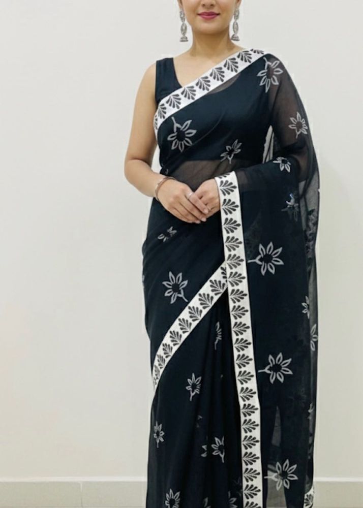 black and white Kota saree