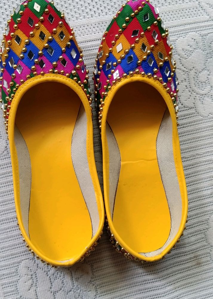 Beautiful Multi Colour Worked Mojdi