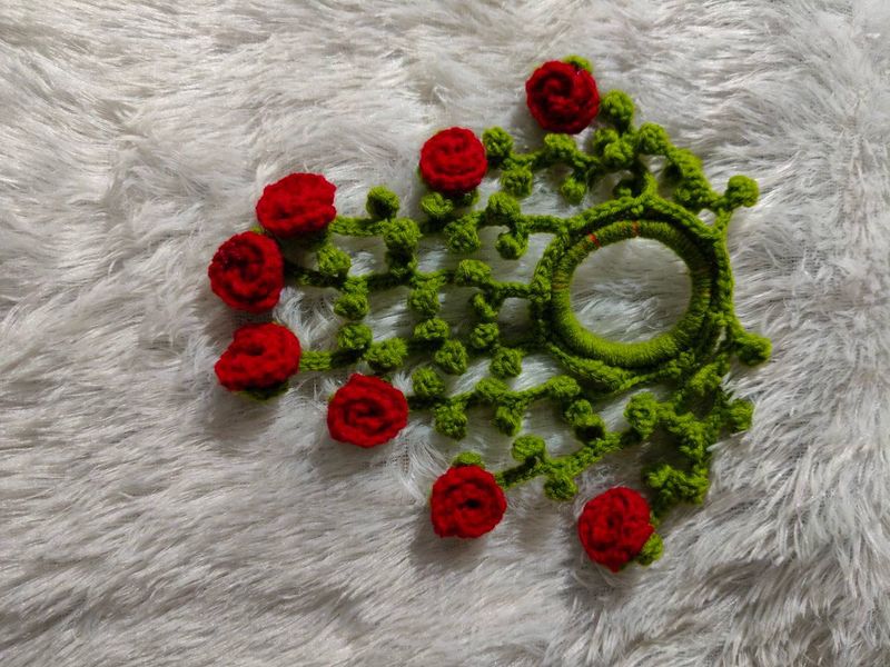 Crochet Rose Hair Band