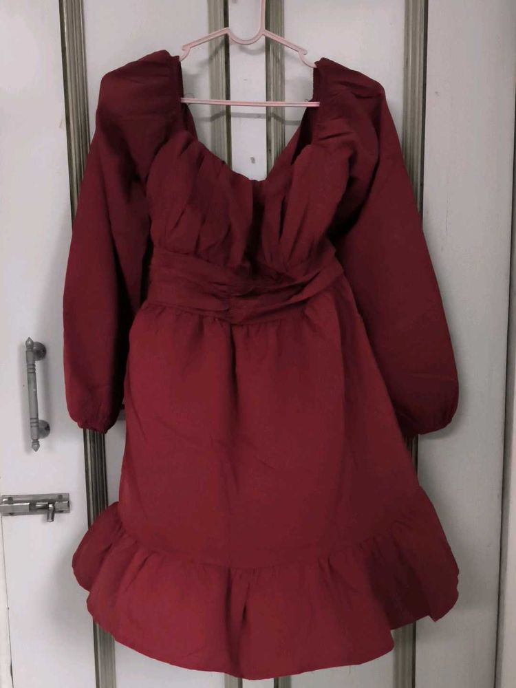 Maroon Mini Dress