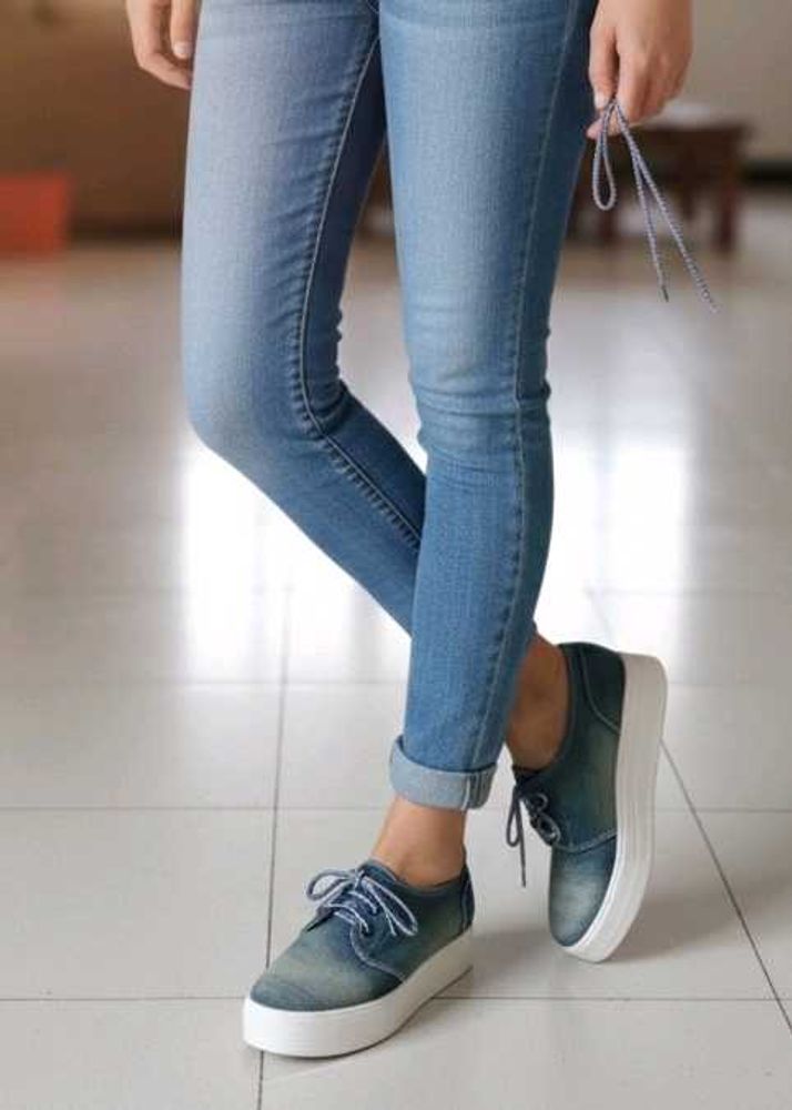Denim Platform Sneakers
