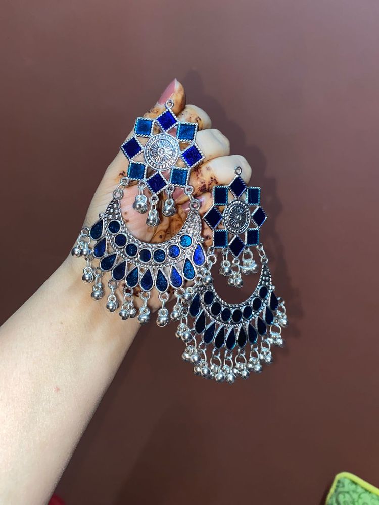 Blue Ethnic Earring