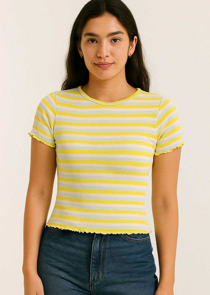 Striped Ruffle Tee