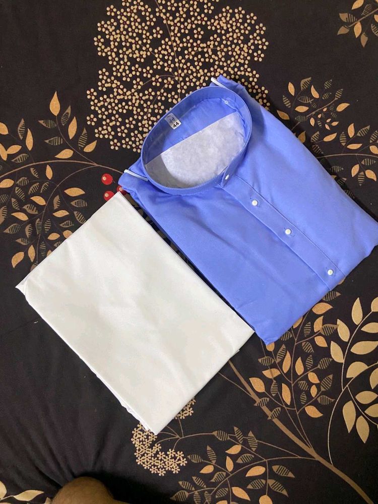 Men&#39;s Kurta Set - Blue &amp; White