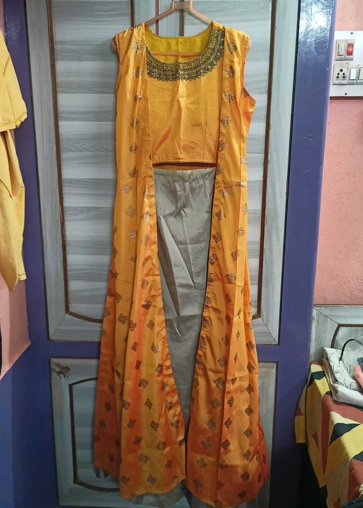 Crop Top Lehenga With Jacket
