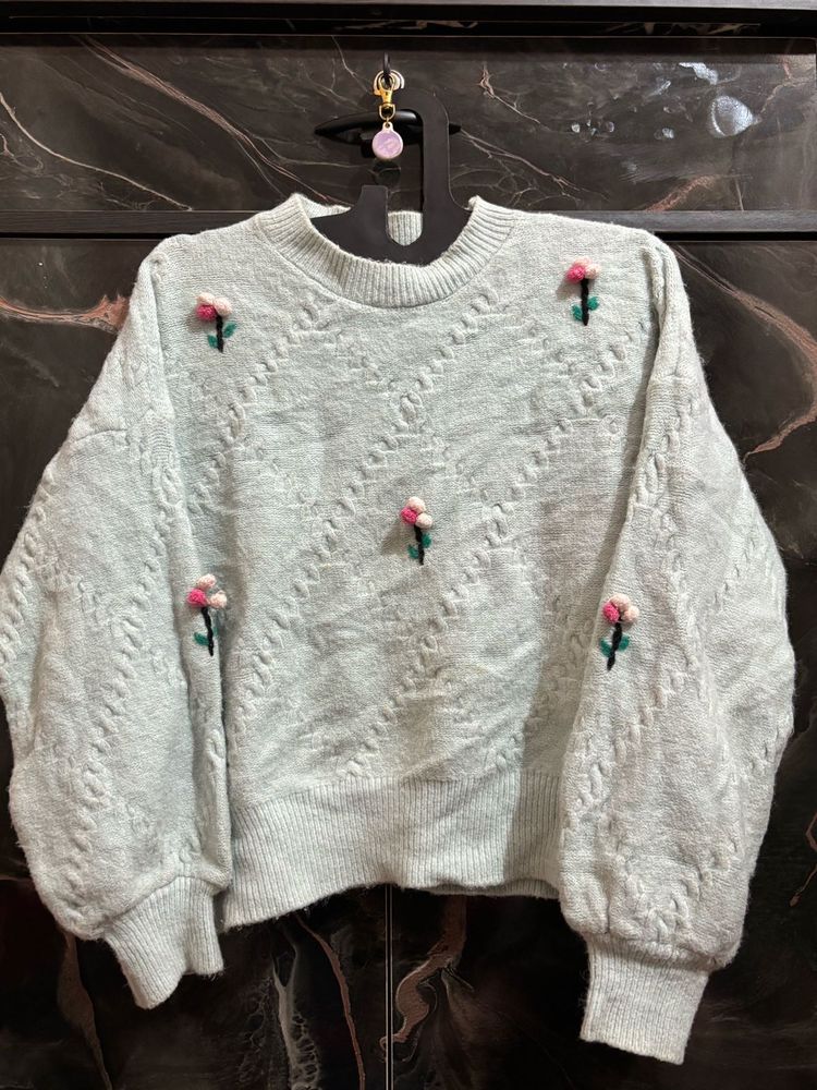 Floral Embroidered Sweater