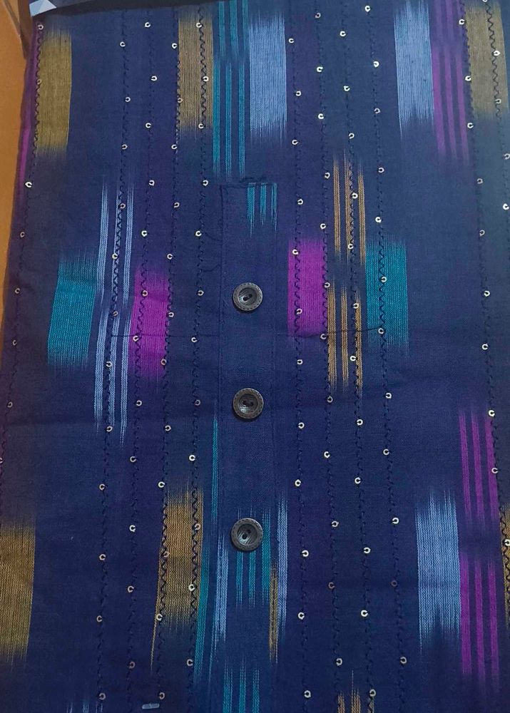 Ethnic Print Button-Down Top