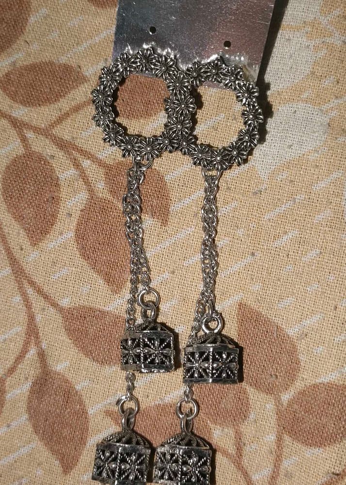 Silver Tone Dangle Earrings