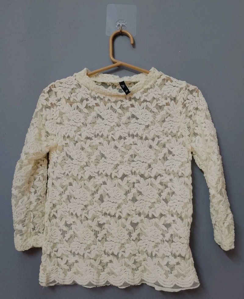 Lace Round Neck Top