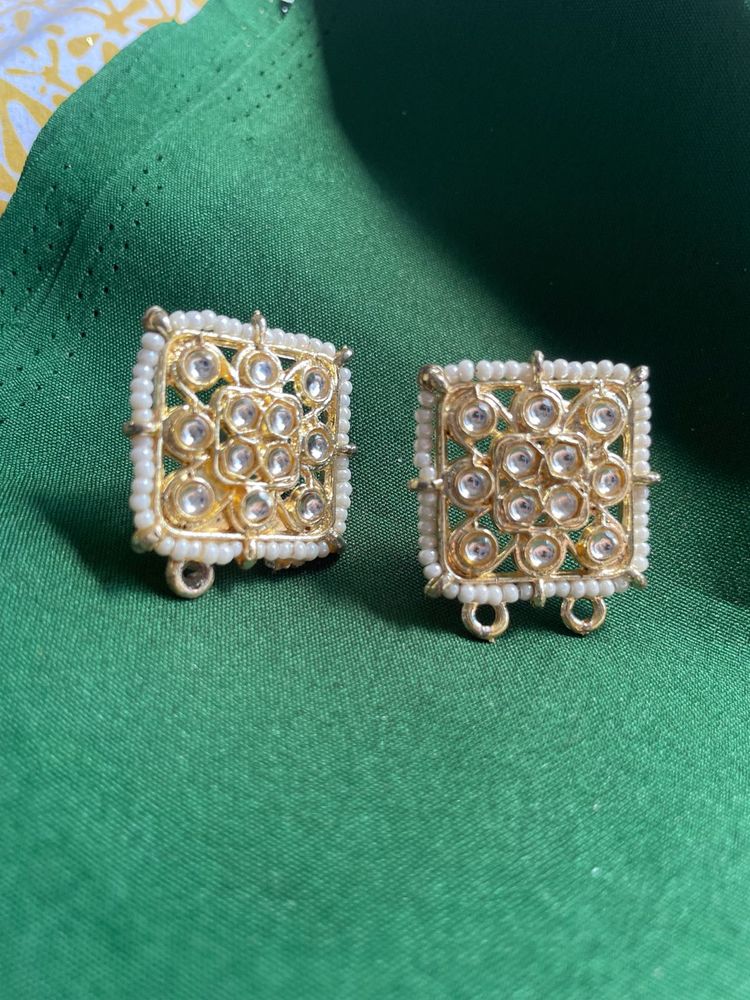 Vintage Beaded Square Earrings
