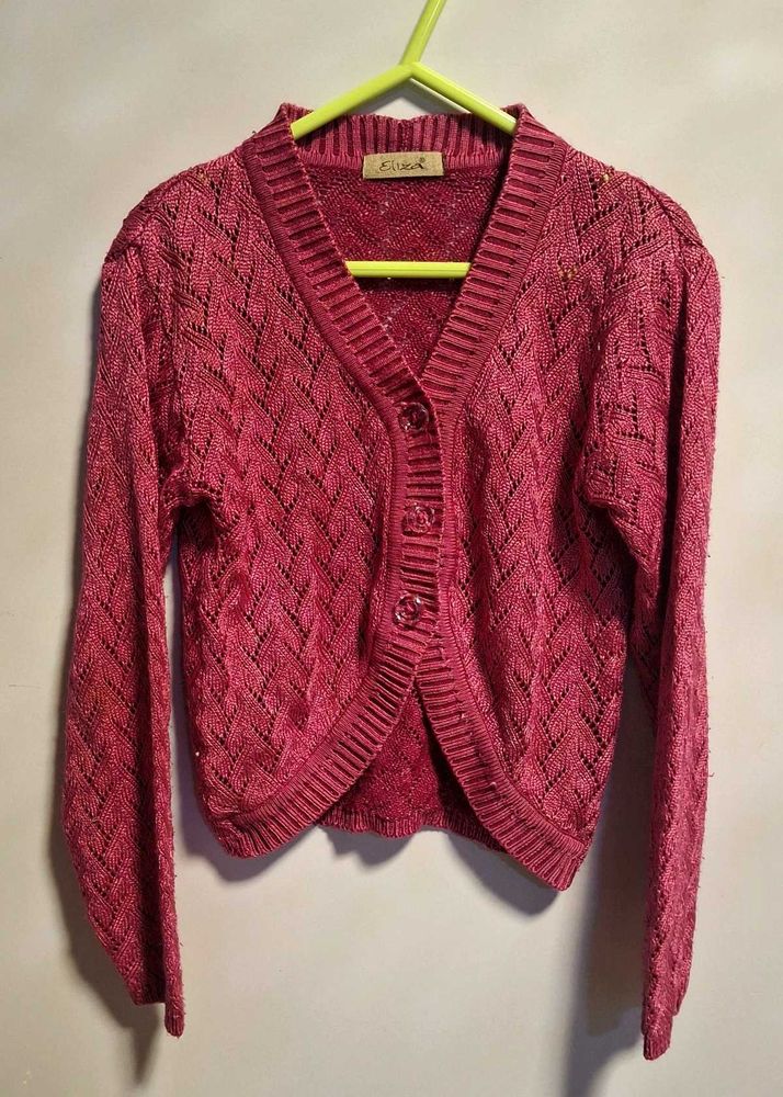 Pink Knit Cardigan