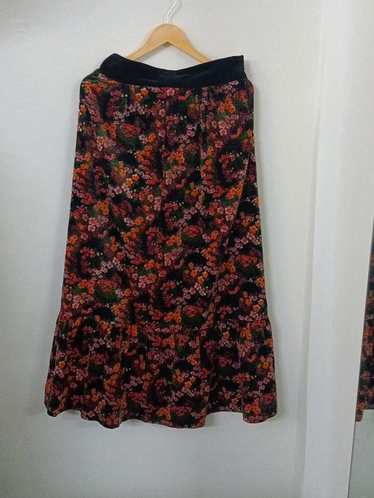 Indo Western Long Floral Print Skirt