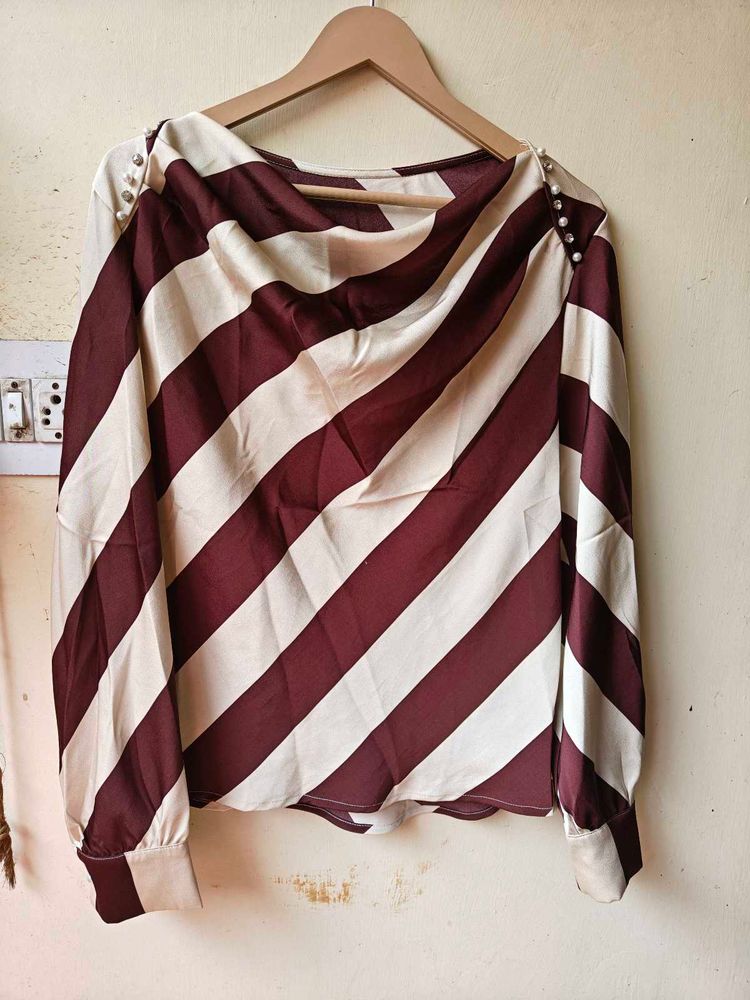 Satin Type Falling Neck Top