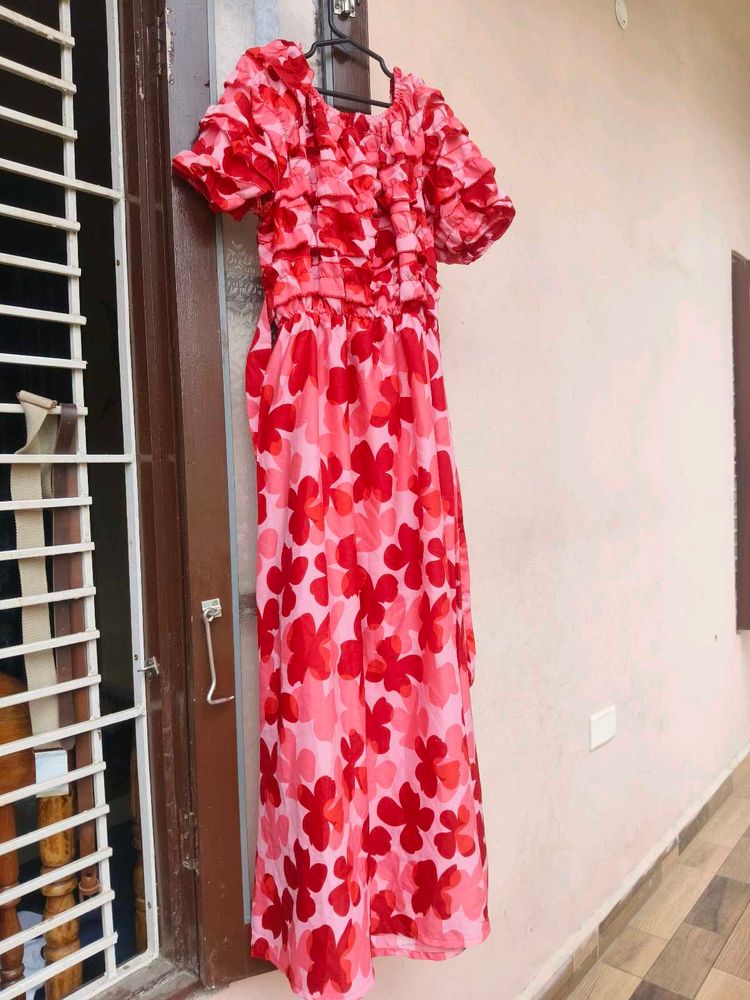 Floral Ruffle Maxi Dress