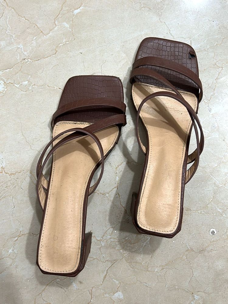 Allen Solly women Brown Strappy Heels