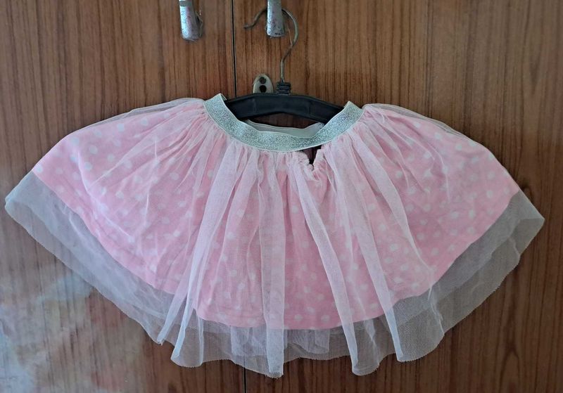 combo of baby girl frock and frilled skirt