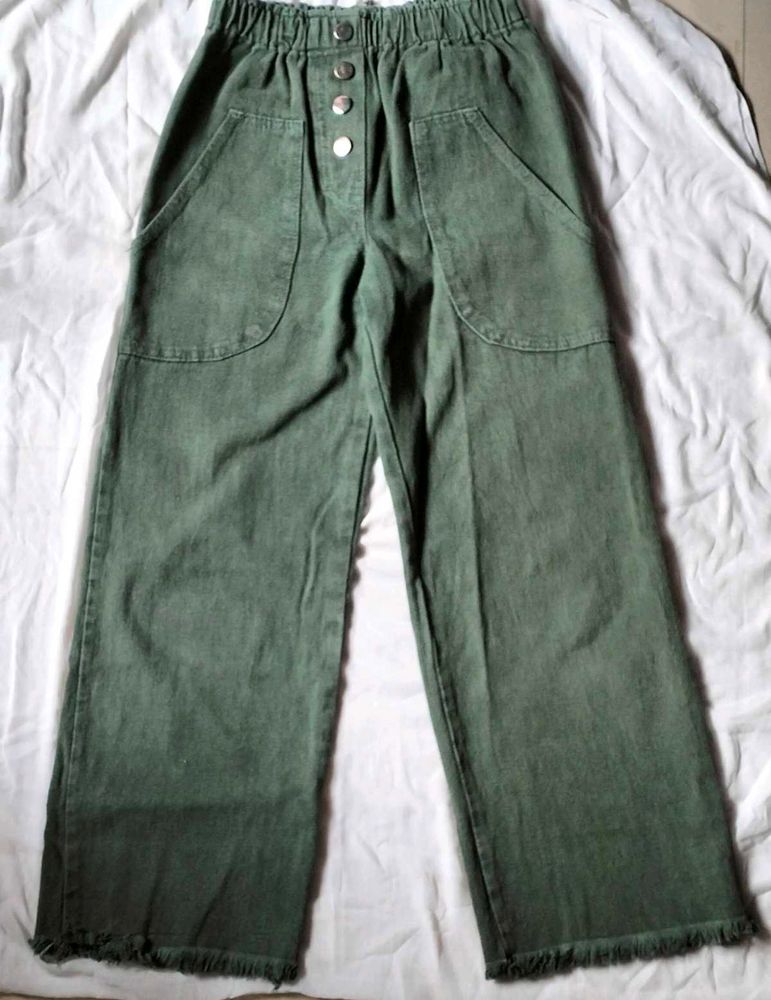 Olive Green Wide Leg Pant