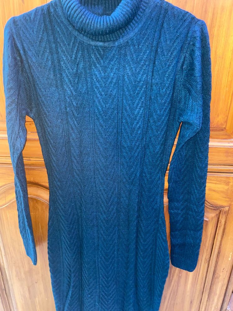 High Neck Sweater Dress