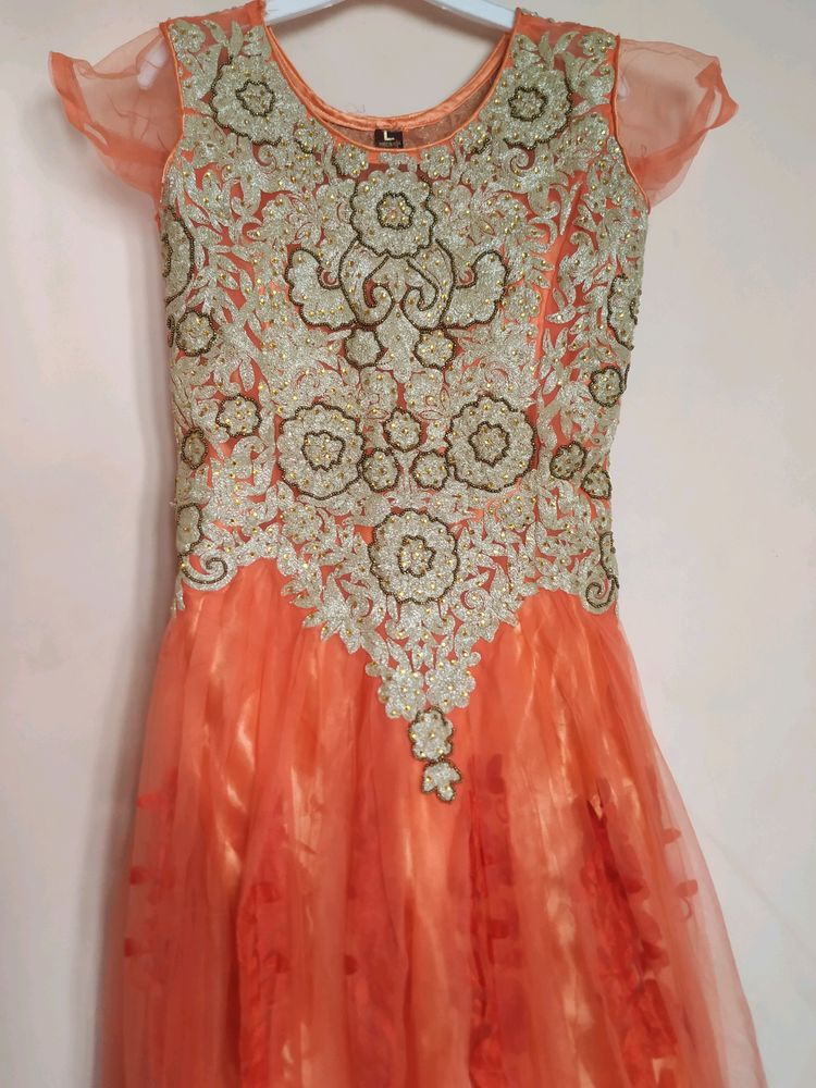 Barbie Gown With Embroidery