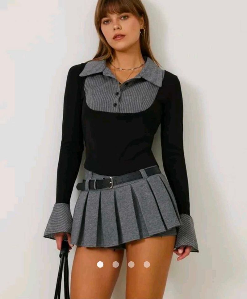 Collared Long Sleeve Top